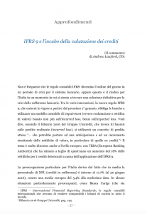 Copertina IFRS 9 e l’incubo della valutazione dei crediti